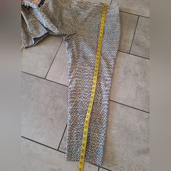 A-K-R-I-S Punto Stylish Tan and Blue  Ankle Pants Size  14 - Picture 7 of 8
